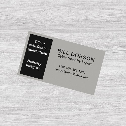 Professional Modern Gray Black Business Cards