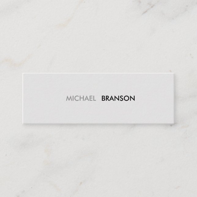 Professional Modern Gray Black Minimalist Mini Business Card (Front)
