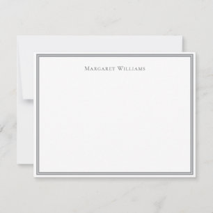 Professional Modern Gray Border Note Card