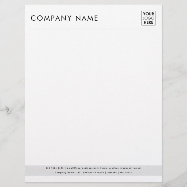 Professional Modern Gray Business Logo Letterhead (Front)