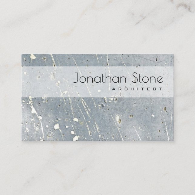 Professional Modern Gray & White Concrete Texture Business Card (Front)