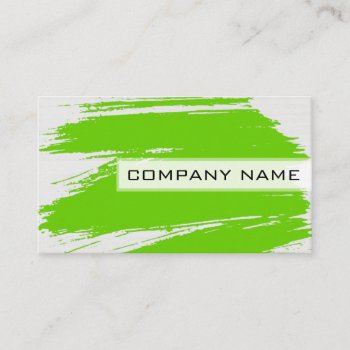 Professional Modern Green Brush Stroke Business Card by NhanNgo at Zazzle