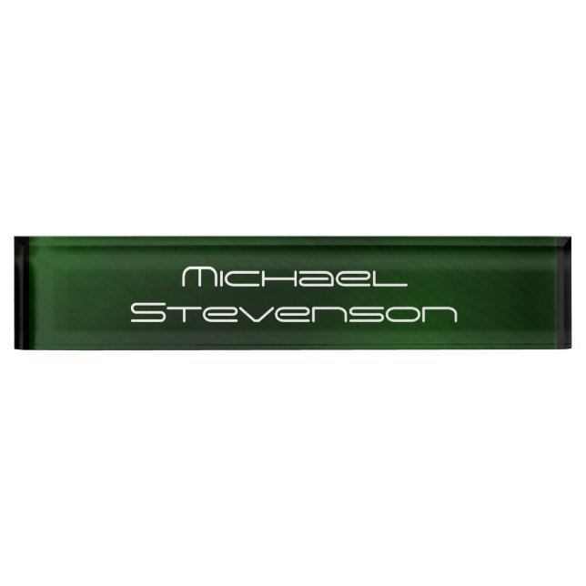 Professional Modern Green Business Desk Nameplate (Front)