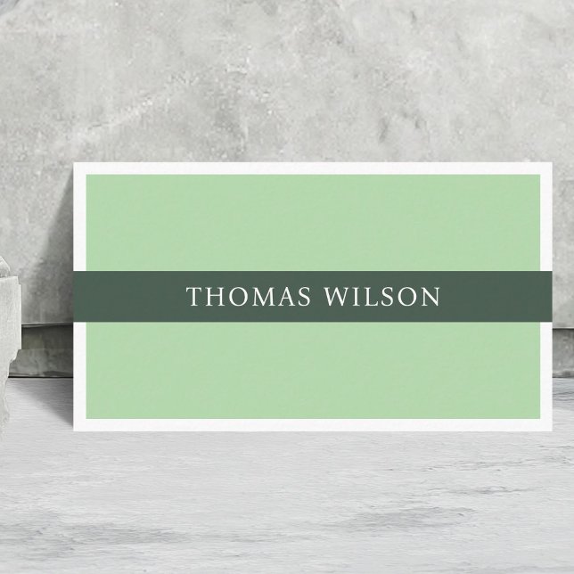 Professional Modern Green White Stripe Consultant Business Card (Creator Uploaded)