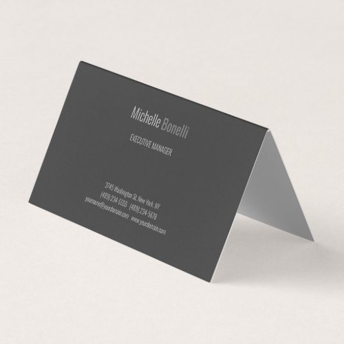 Professional Modern Grey Black Minimalist Business Card