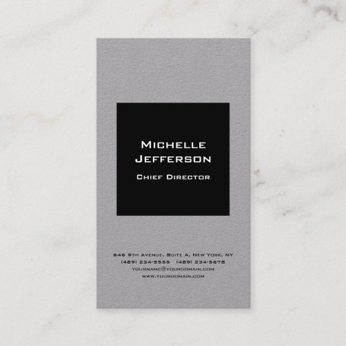 Professional Modern Grey Black Minimalist Business Card