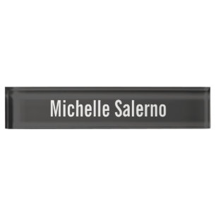 Professional Modern Grey Creative Legible Plain Desk Name Plate