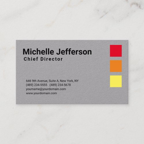 Professional Modern Grey Minimalist Plain Simple Business Card