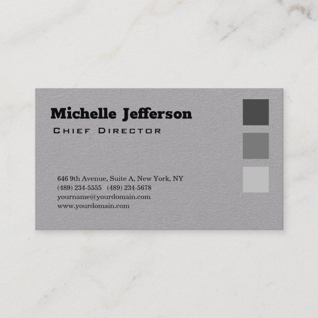 Professional Modern Grey Minimalist Plain Simple Business Card (Front)