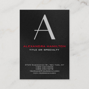 Professional Modern Grey Plain Monogram Vertical Business Card