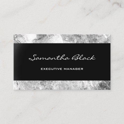 Professional Modern Handwriting Black Grey Stripe Business Card