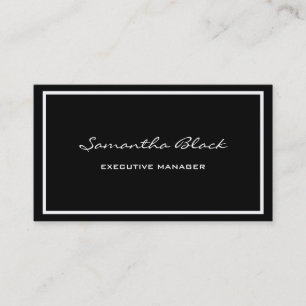Professional Modern Handwriting Black White Business Card