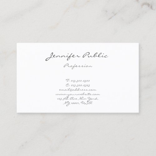 Professional Modern Handwriting Simple Elegant Business Card
