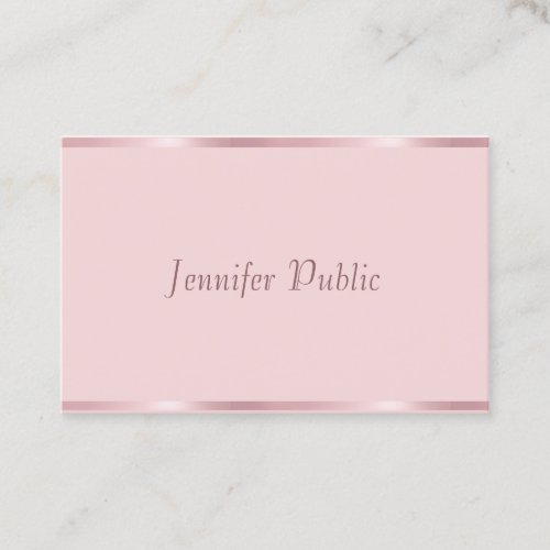 Professional Modern Handwritten Script Rose Gold Business Card