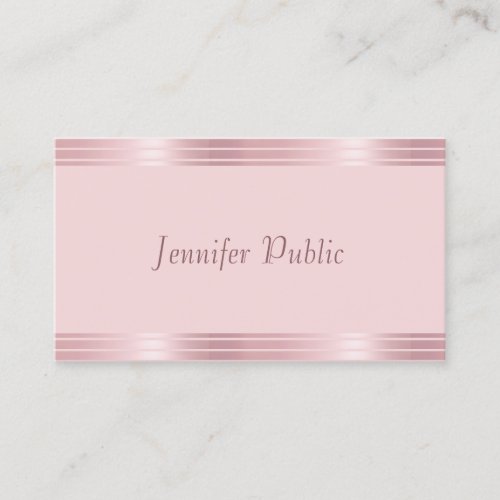 Professional Modern Handwritten Script Rose Gold Business Card