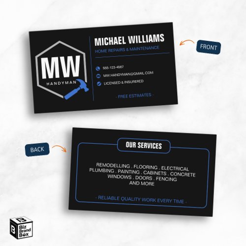 Professional Modern Handyman Business Card