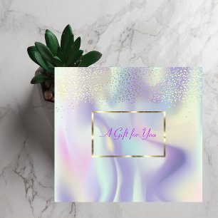 Professional Modern Holographic,Frame,Confetti Discount Card