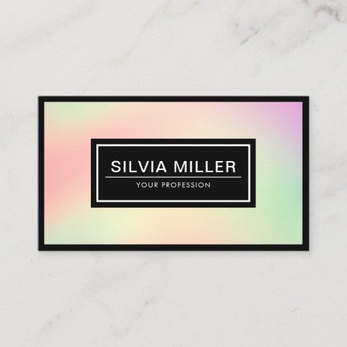 Professional Modern Holographic Pastel Rainbow Business Card