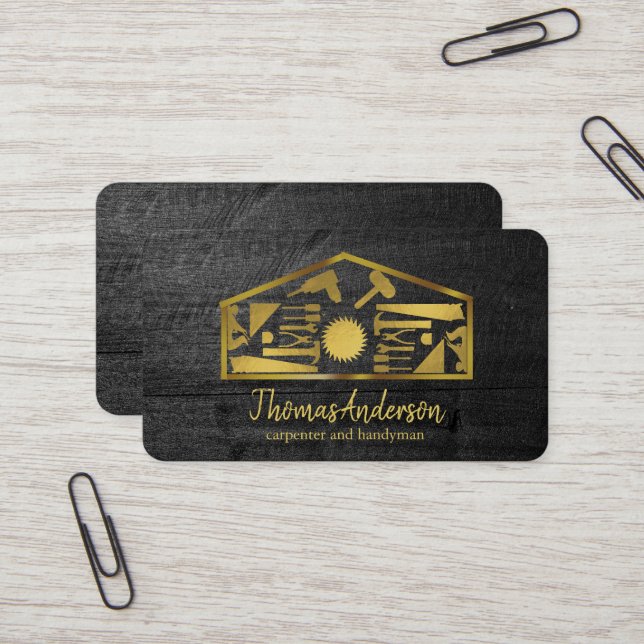 Professional Modern Home Repair Handyman Business Card (Front/Back In Situ)
