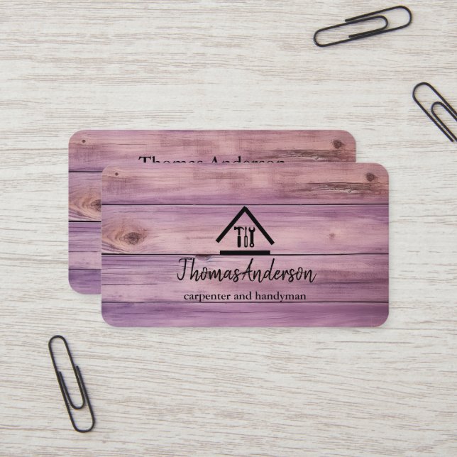 Professional Modern Home Repair Handyman Business Card (Front/Back In Situ)