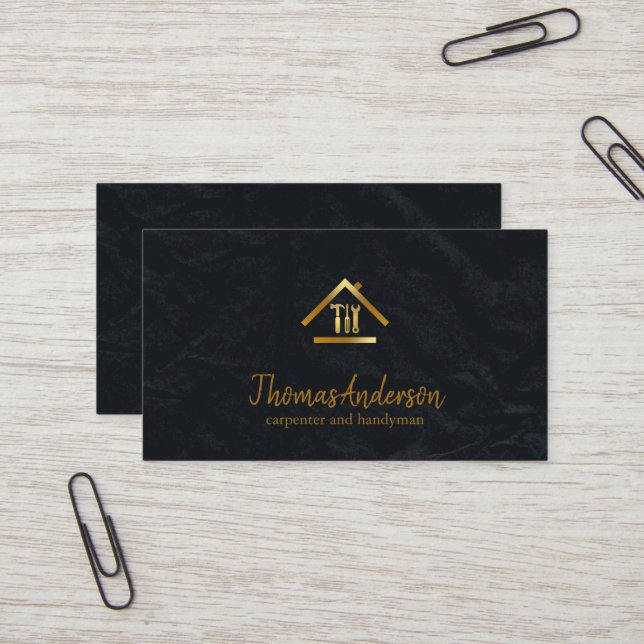 Professional Modern Home Repair Handyman Business Card (Front/Back In Situ)