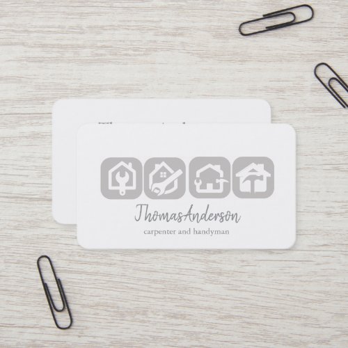 Professional Modern Home Repair Handyman Business Card
