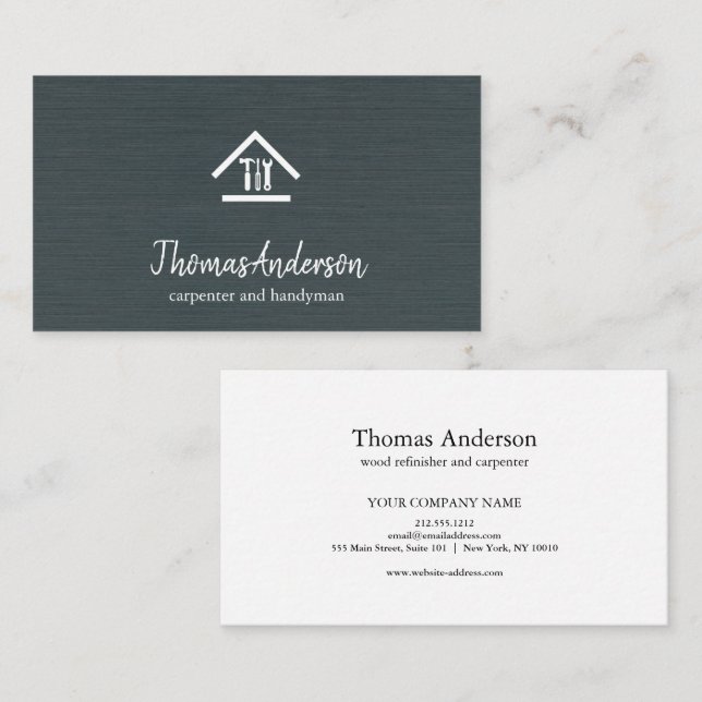 Professional Modern Home Repair Handyman Business Card (Front/Back)