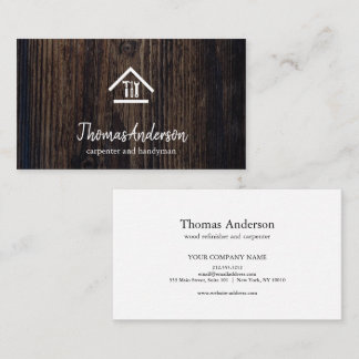 Professional Modern Home Repair Handyman Wooden Business Card