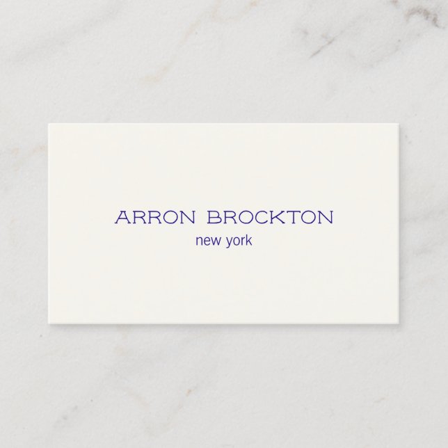 Professional Modern Ivory White Business Card (Front)