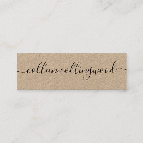 Professional Modern Kraft Paper Handwritten Script Mini Business Card