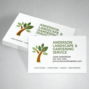 Professional Modern Landscaping & Lawn Care Business Card