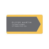 Professional & Modern Light Orange & Grey Addres Label