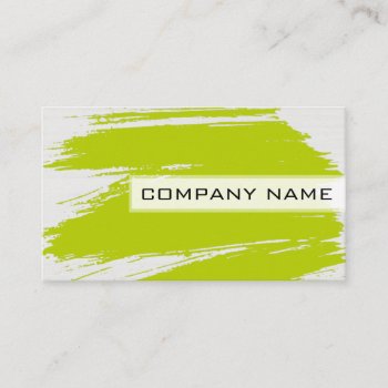 Professional Modern Lime Brush Stroke Business Card by NhanNgo at Zazzle