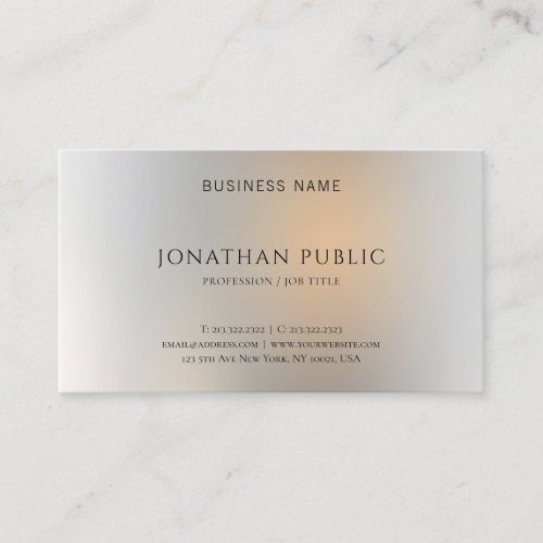 Professional Modern Metallic Look Simple Template Business Card