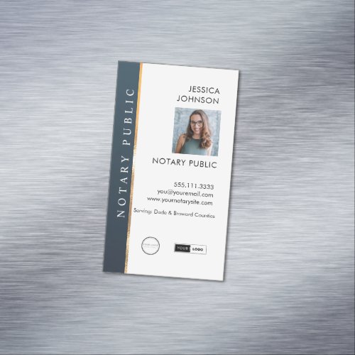 Professional modern minimal add logo Notary  Business Card Magnet