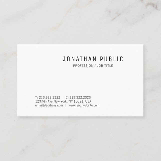 Professional Modern Minimal Design Template Business Card (Front)