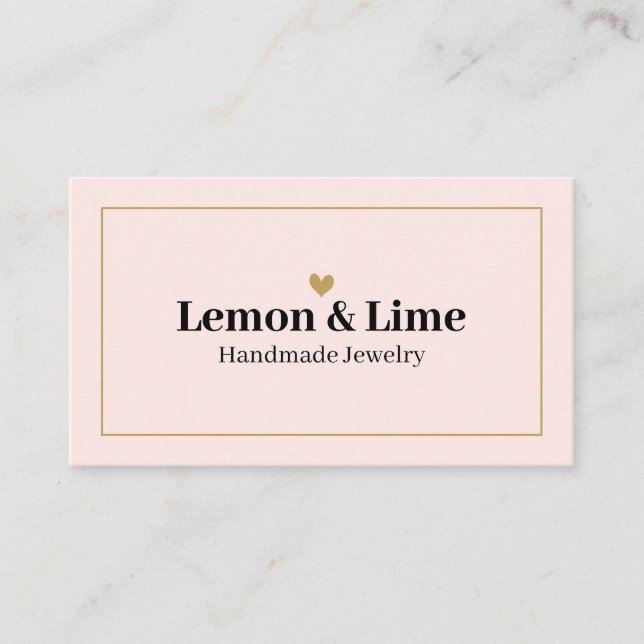 Professional Modern Minimal Feminine Blush Pink  Business Card (Front)