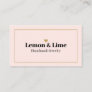Professional Modern Minimal Feminine Blush Pink  Business Card