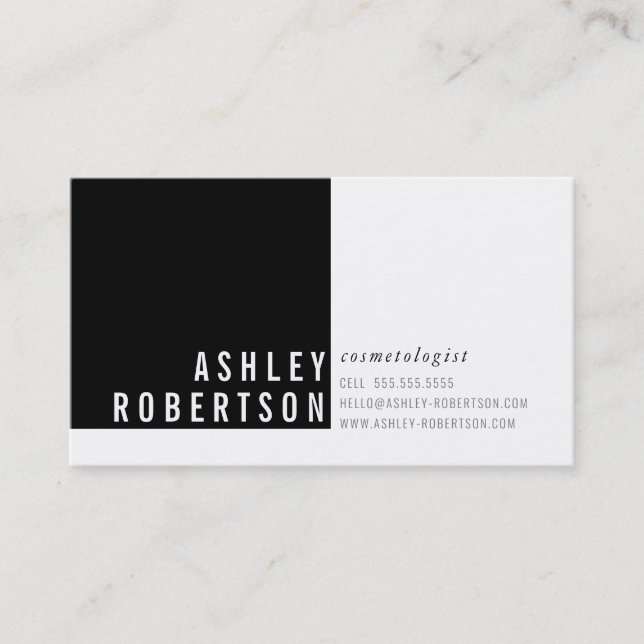 PROFESSIONAL MODERN minimal stylish classy black Business Card (Front)