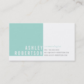 PROFESSIONAL MODERN minimal stylish mint green Business Card