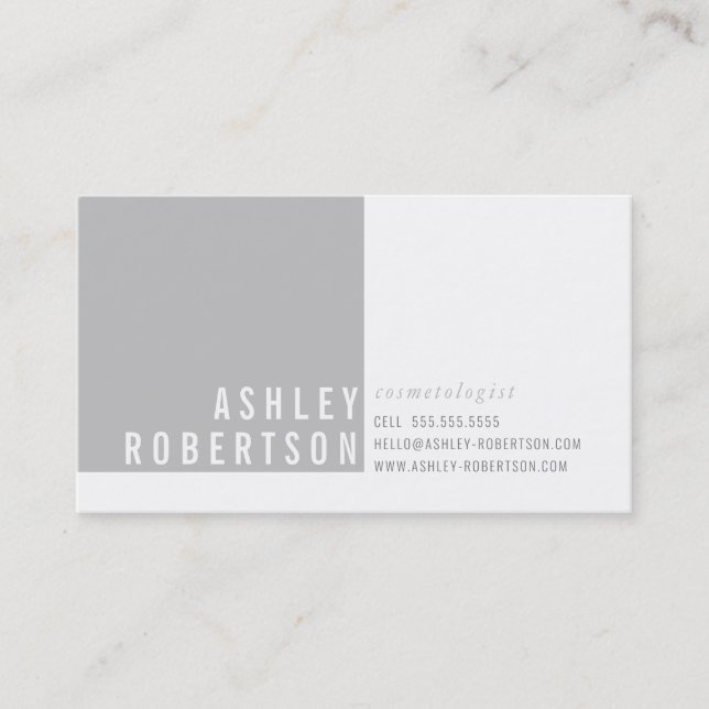 PROFESSIONAL MODERN minimal stylish soft gray Business Card (Front)