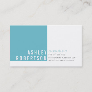 PROFESSIONAL MODERN minimal stylish turquoise blue Business Card