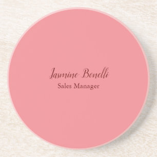 Professional Modern Minimalist Add Name Personal Coaster