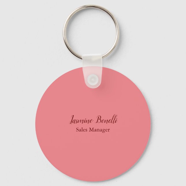 Professional Modern Minimalist Add Name Personal Keychain (Front)