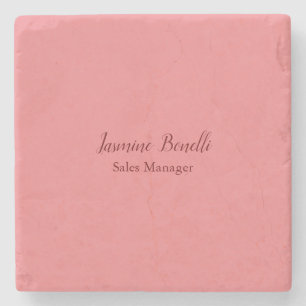 Professional Modern Minimalist Add Name Personal Stone Coaster