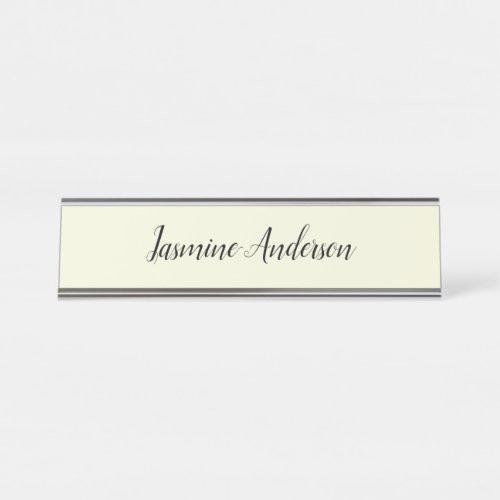 Professional Modern Minimalist Beige Color Desk Name Plate