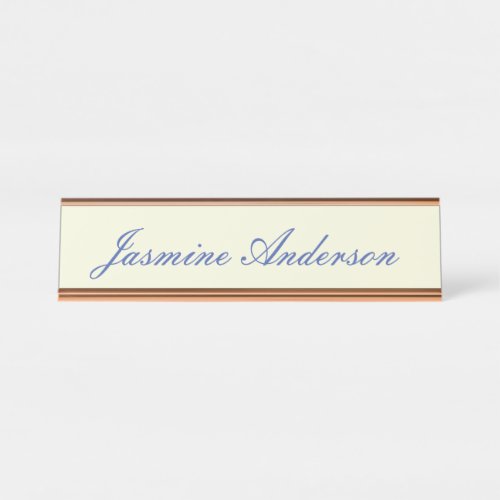 Professional Modern Minimalist Beige Color Desk Name Plate