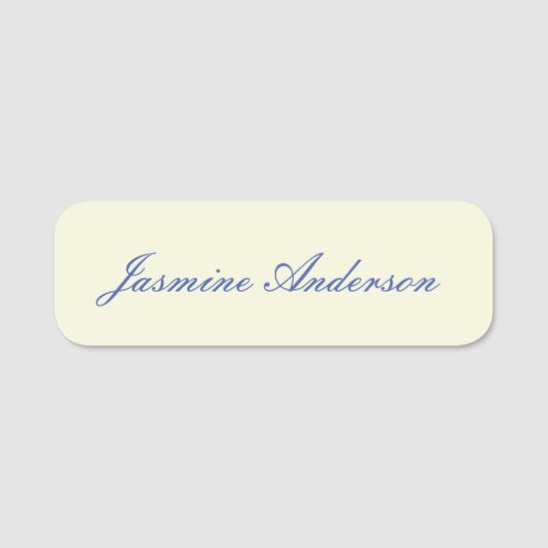 Professional Modern Minimalist Beige Color Name Tag