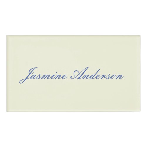 Professional Modern Minimalist Beige Color Name Tag