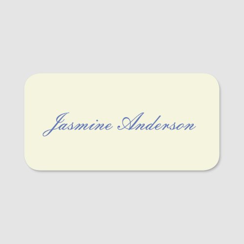 Professional Modern Minimalist Beige Color Name Tag